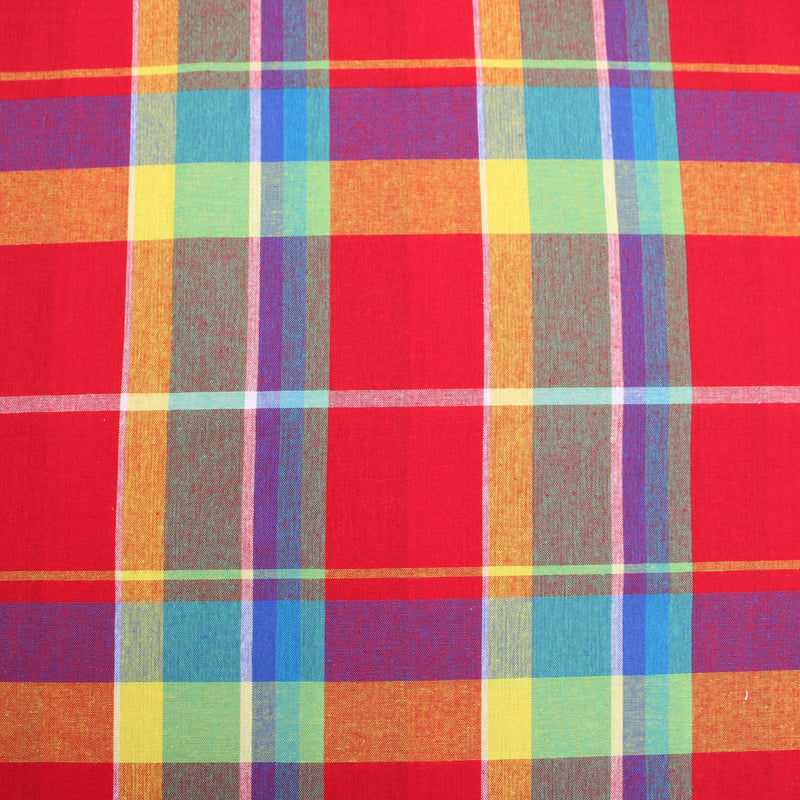 Indian Madras Shirting Cotton Checked Tartan - Peru