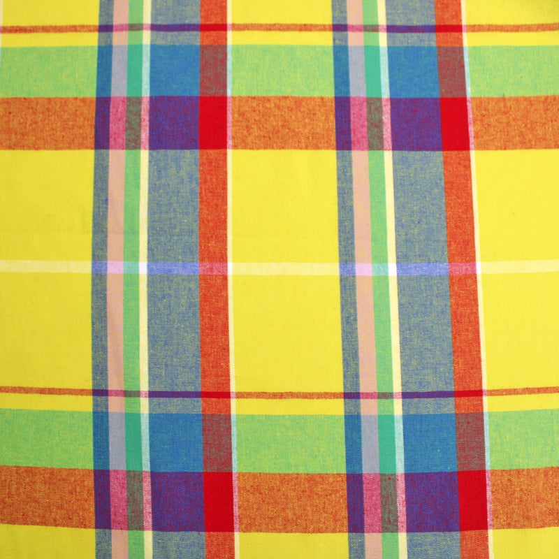 Indian Madras Shirting Cotton Checked Tartan - Sunset