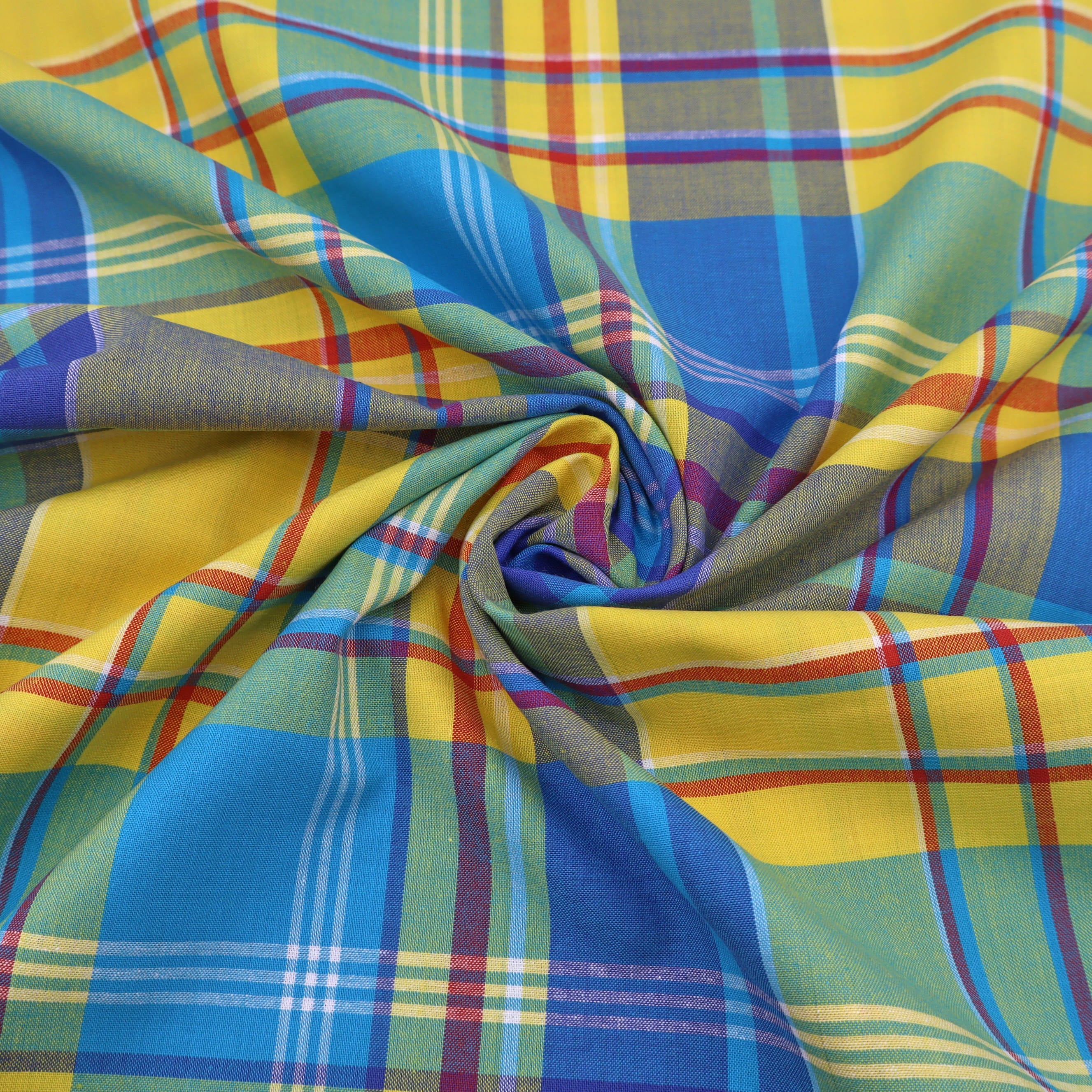 Indian Madras Shirting Cotton Checked Tartan Dressmaking Fabric - Swed ...