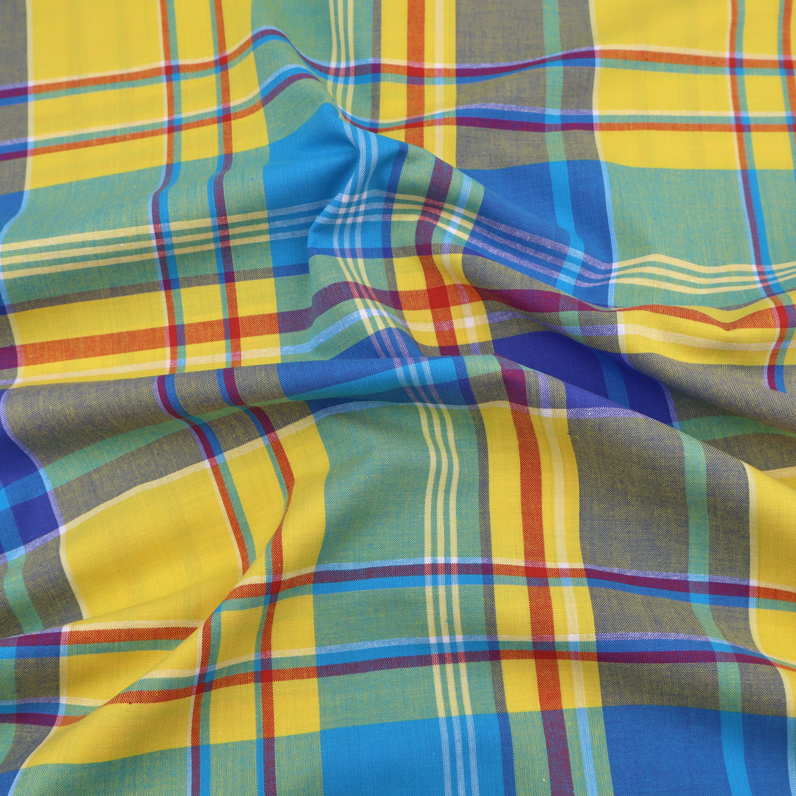 Indian Madras Shirting Cotton Checked Tartan Dressmaking Fabric - Swed ...