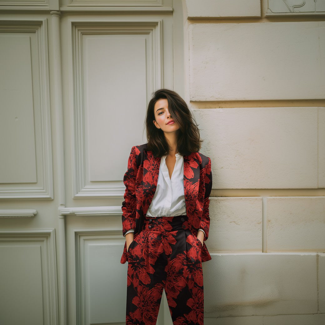Red and Black Floral