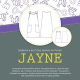 Jayne Ladies Pinafore Dress Sewing Pattern Sizes 6–22 - By Bobbins & Buttons