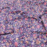 Julienne Printed Fine Cotton Poplin Dressmaking Fabric - Flowers on Navy