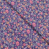 Julienne Printed Fine Cotton Poplin Dressmaking Fabric - Flowers on Navy