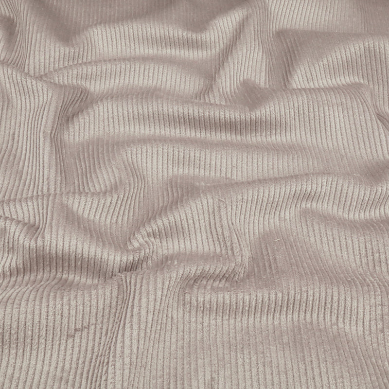 Jumbo 6 Wale Stretch Cotton Corduroy Dressmaking Fabric - Silver