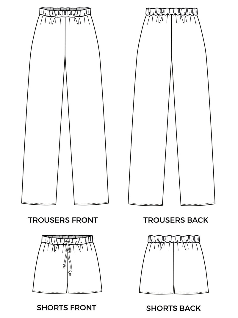 Jaimie Pyjama Bottoms and Shorts Sewing Pattern - By Tilly and the Buttons