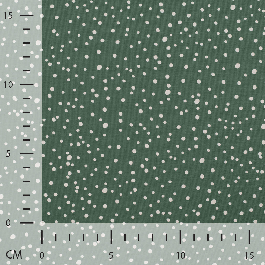 Little Dots and Spots Cotton Jersey - Dusty Green