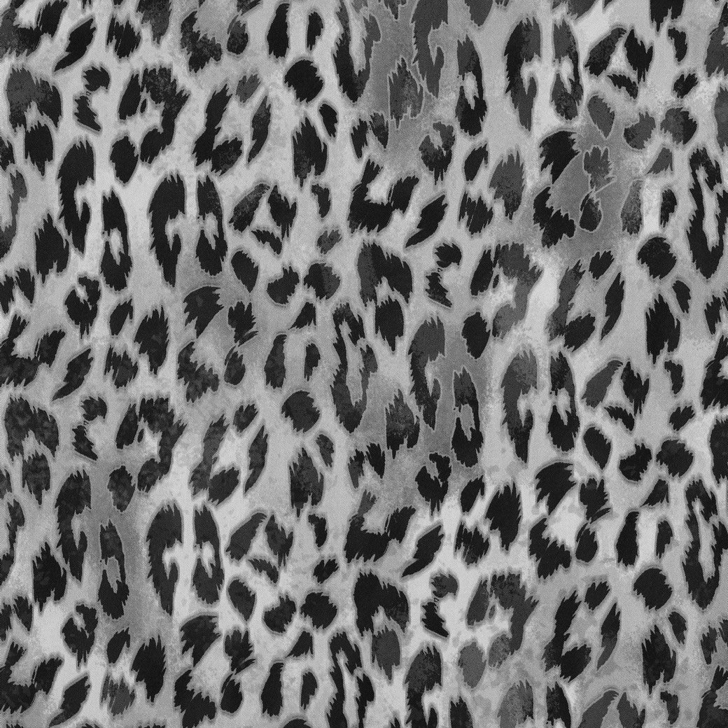 Kelly Printed Viscose Stretch Dressmaking Fabric - Grey Animal Skin