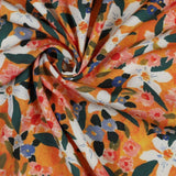 White Floral on Orange
