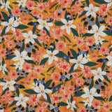 White Floral on Orange