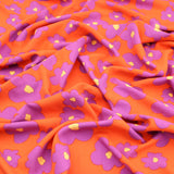 Coloured Purple Flowers on Orange