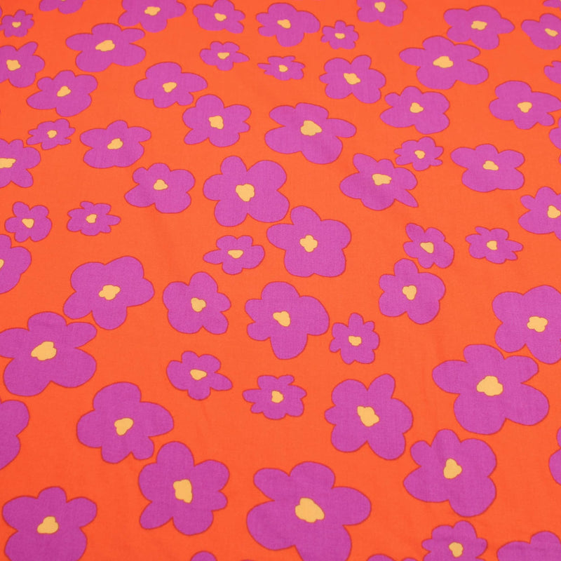 Coloured Purple Flowers on Orange