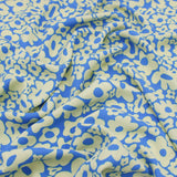 Cream Retro Flowers on Blue