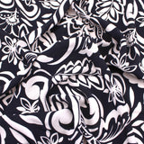 Crepe Ivory Floral on Black