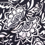 Crepe Ivory Floral on Black