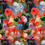 Kim Printed Viscose Soft Drapey Dressmaking Fabric - Painted Florals
