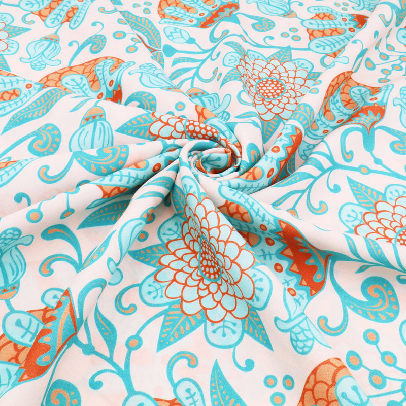 Turquoise Tropical Flowers