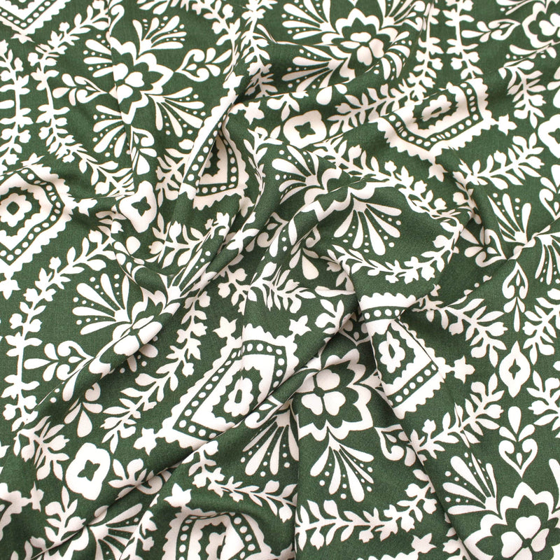 White Mosiac on Dark Green