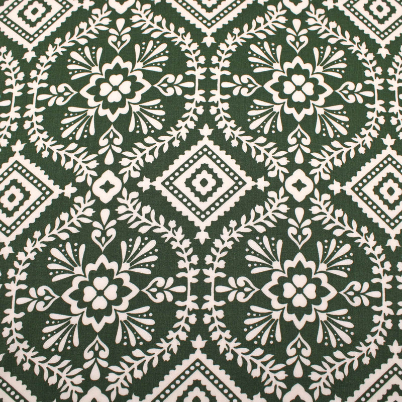 White Mosiac on Dark Green