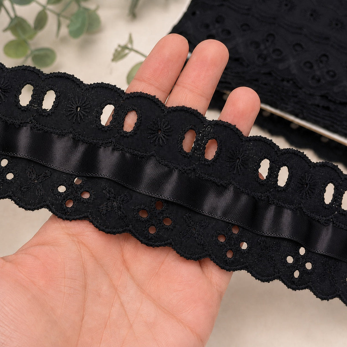 44mm Black Satin Ribbon