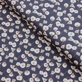 Layla Soft Pima Cotton Lawn Fabric Material Navy with Delicate flowers