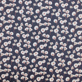 Layla Soft Pima Cotton Lawn Fabric Material Navy with Delicate flowers