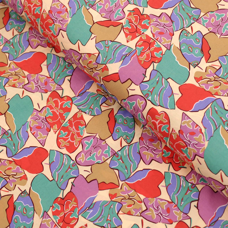 Layla Soft Pima Cotton Lawn - Retro Hearts & Shapes