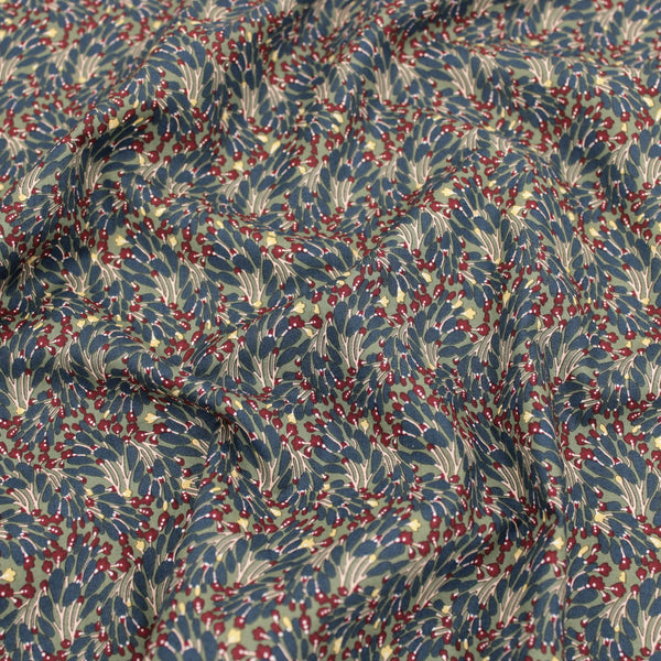 Layla Soft Pima Cotton Lawn Fabric Material Teal in Bloom