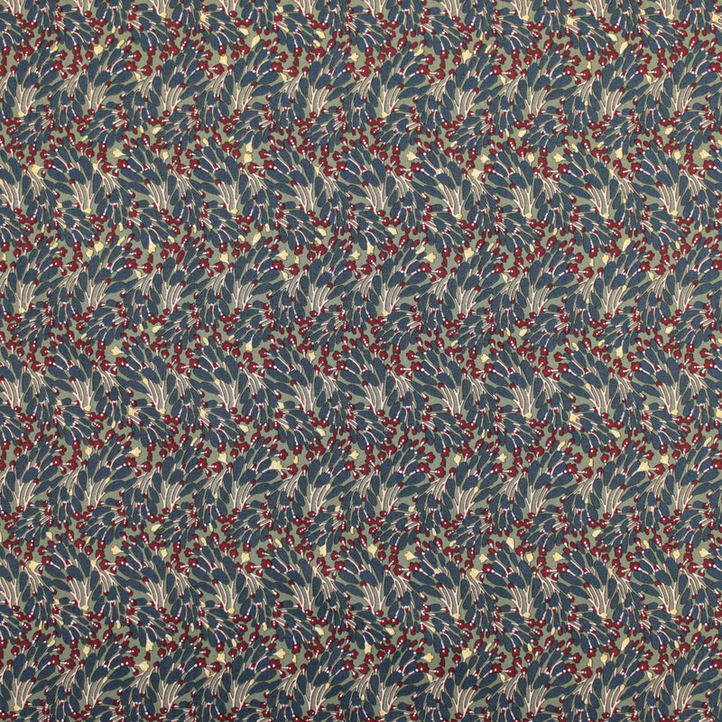 Layla Soft Pima Cotton Lawn Fabric Material Teal in Bloom