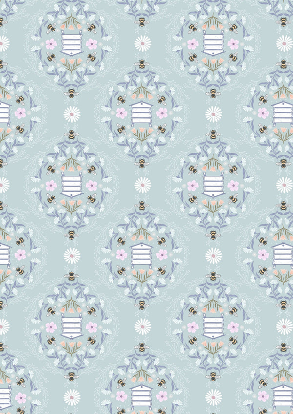 Bee Hives on Soft Blue
