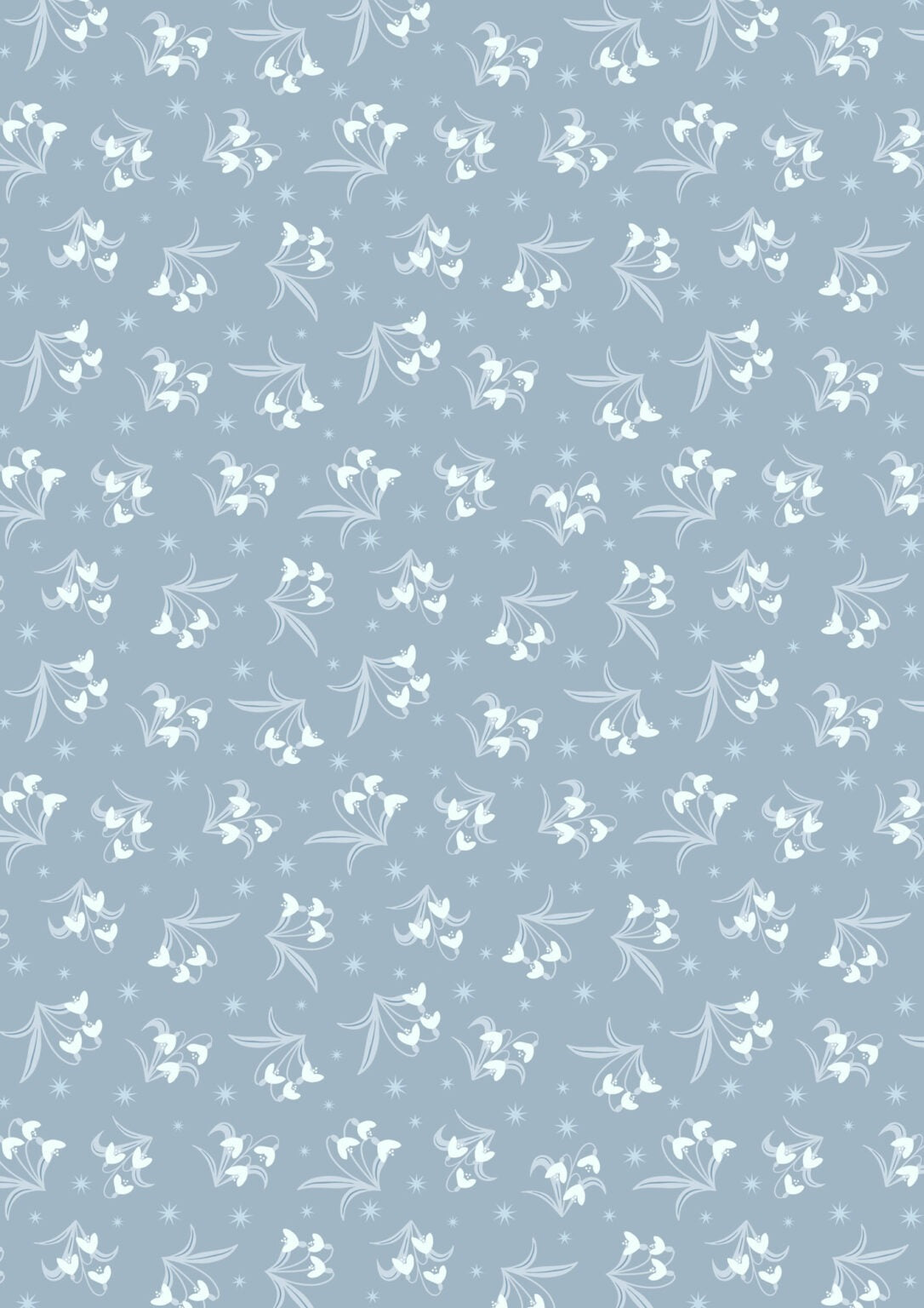 Snowdrops on Warm Grey With Pearl