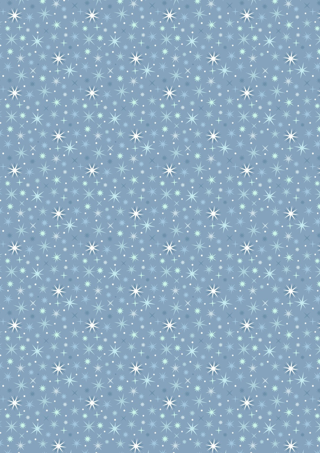Twinkling Stars on Mid Winter Blue With Pearl