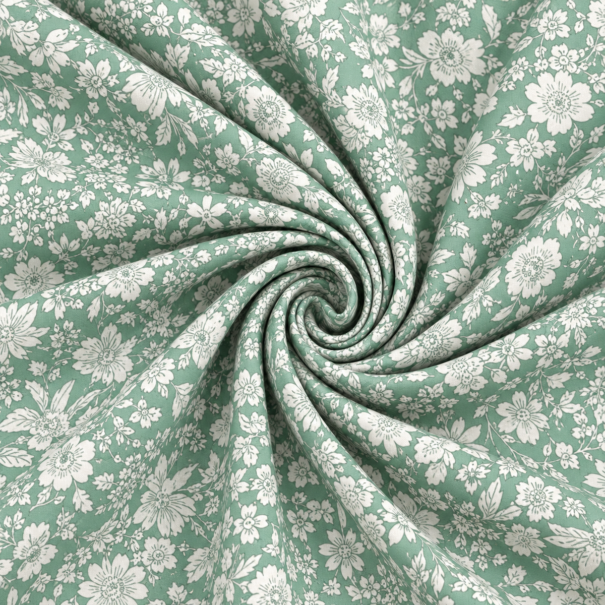 Liberty Emily Belle Quilting Cotton Craft Fabric - Olive Leaf