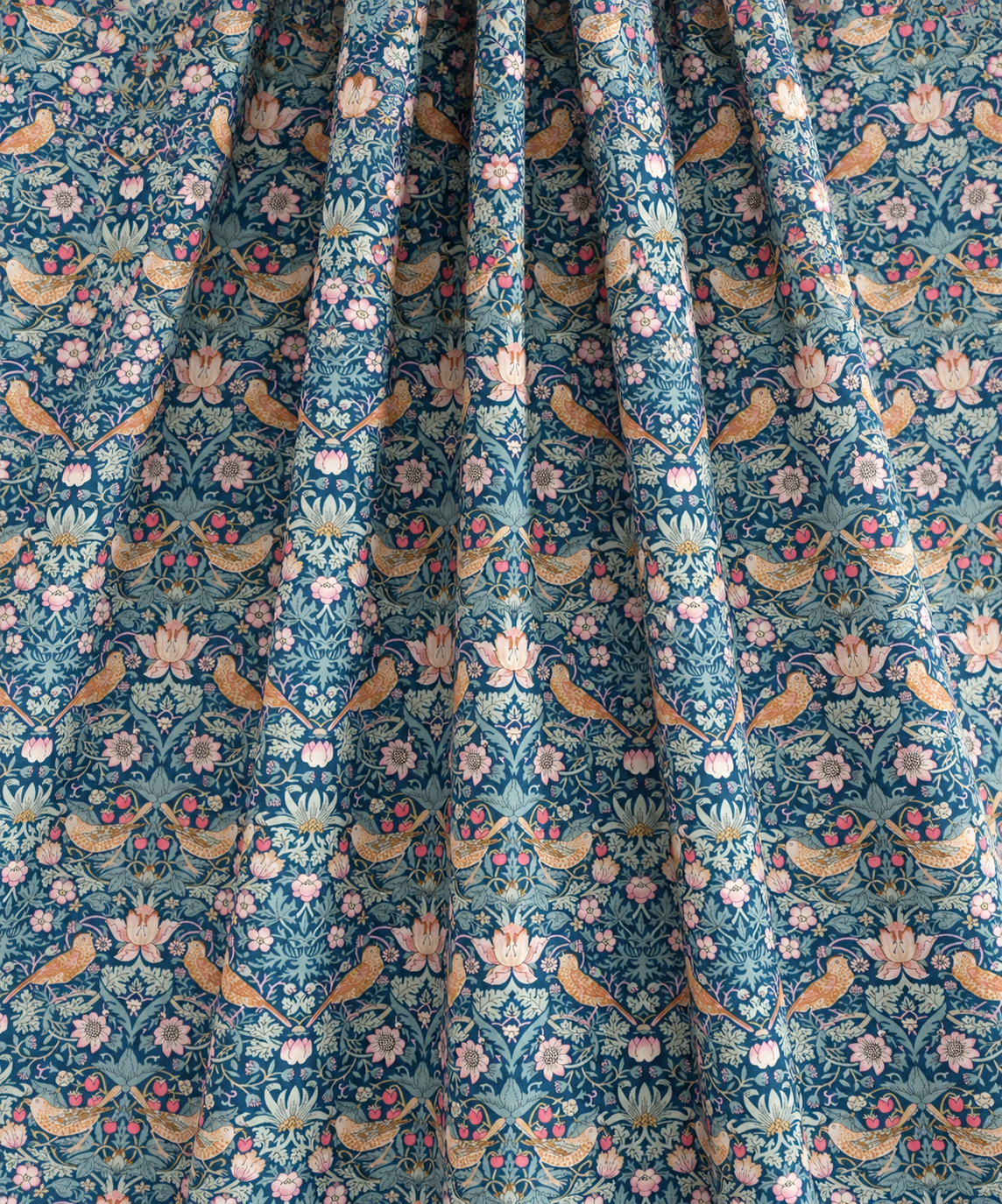 Liberty Tana Lawn Cotton Dressmaking Fabric - Strawberry Thief Blue P