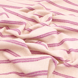 Linen Stripes Glitter Blend Dressmaking Fabric - Dark Blush