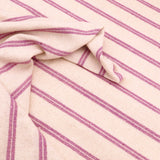 Linen Stripes Glitter Blend Dressmaking Fabric - Dark Blush