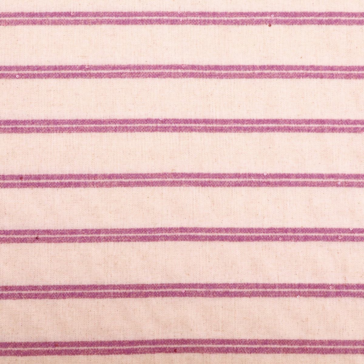 Linen Stripes Glitter Blend Dressmaking Fabric - Dark Blush