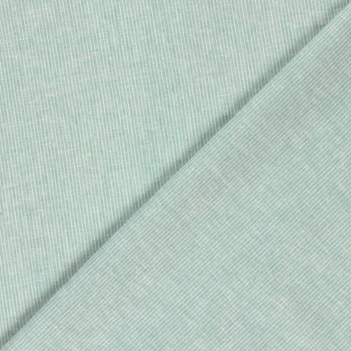 Lottie Cotton Linen Fine Stripe Shirt Dressmaking Fabric - Dark Mint