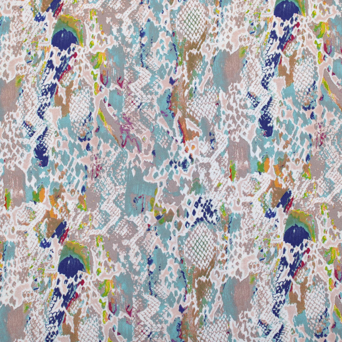 Lucille Dressmaking Viscose Challis Fabric Material Abstract Snake Skin
