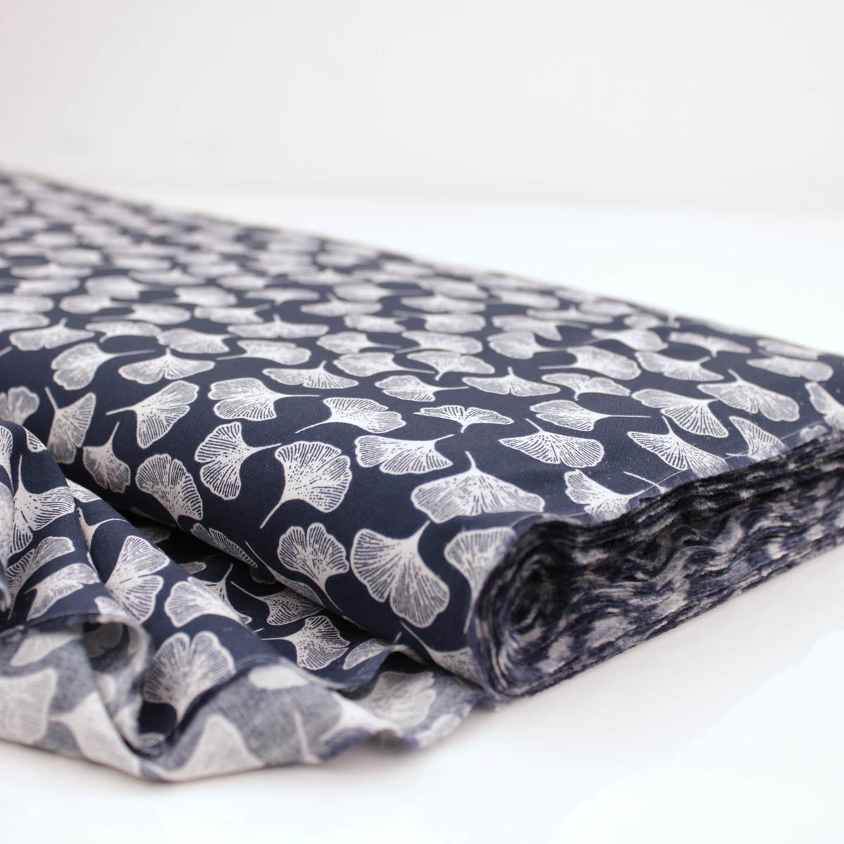 Lucille Dressmaking Viscose Challis Fabric Material Amanda Abstract Gingko Leaves