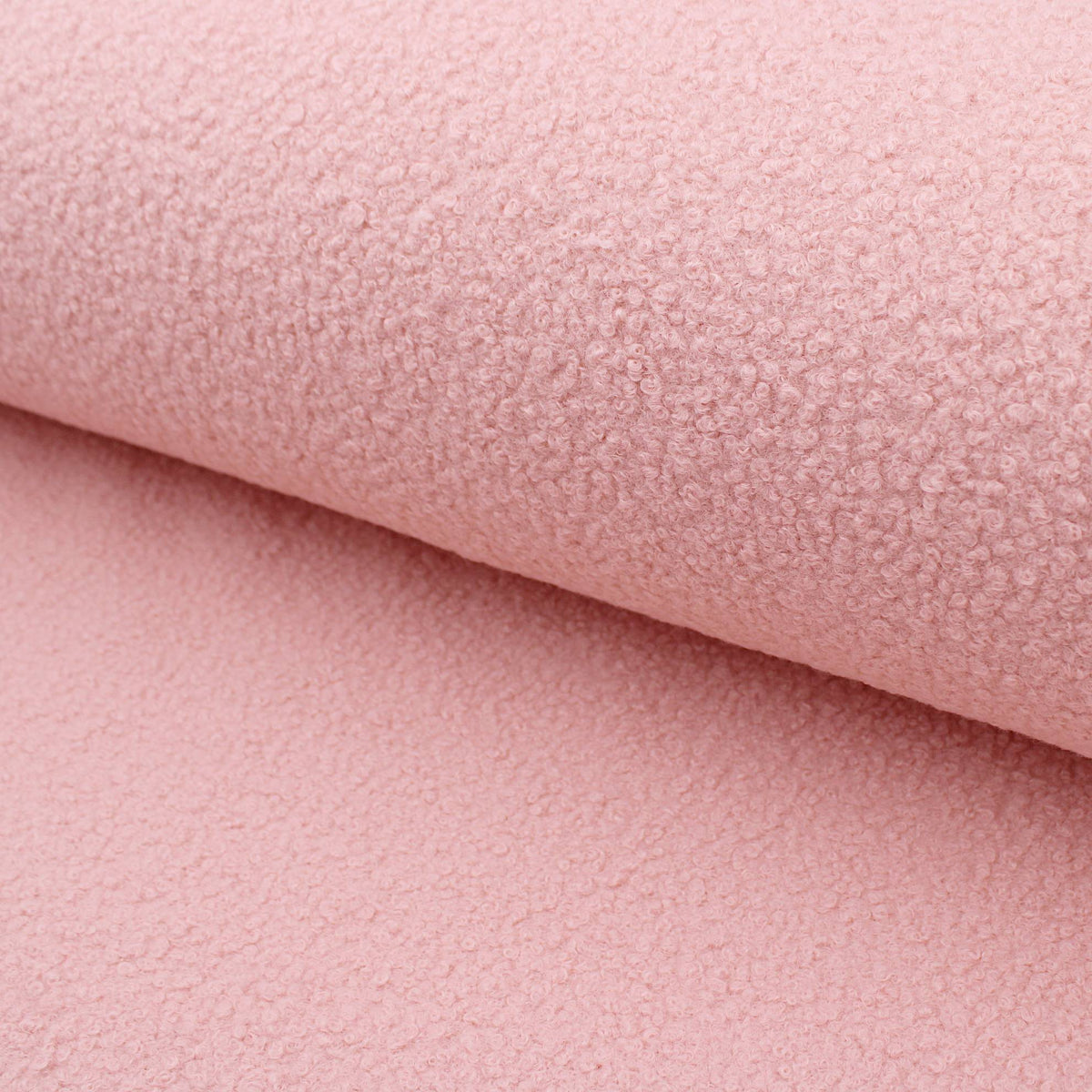 Chunky Boucle Curled Sheep Wool Look - Light Pink