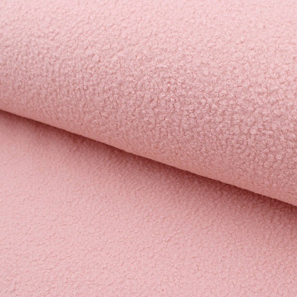 Chunky Boucle Curled Sheep Wool Look - Light Pink