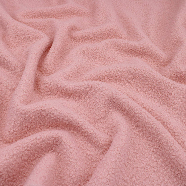 Chunky Boucle Curled Sheep Wool Look - Light Pink