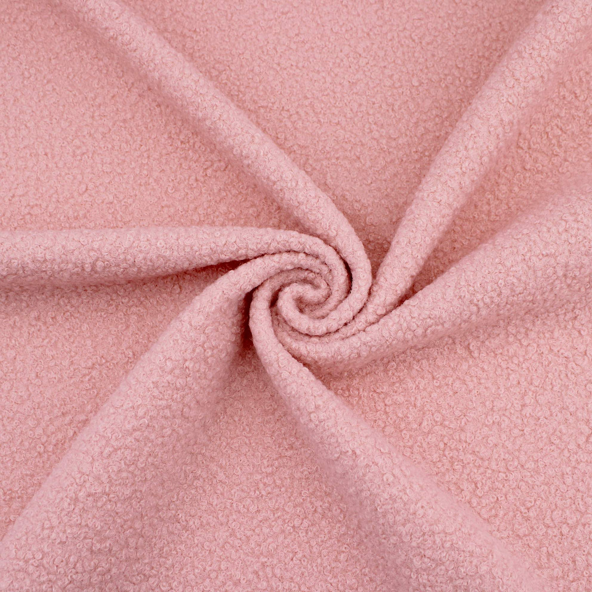 Chunky Boucle Curled Sheep Wool Look - Light Pink