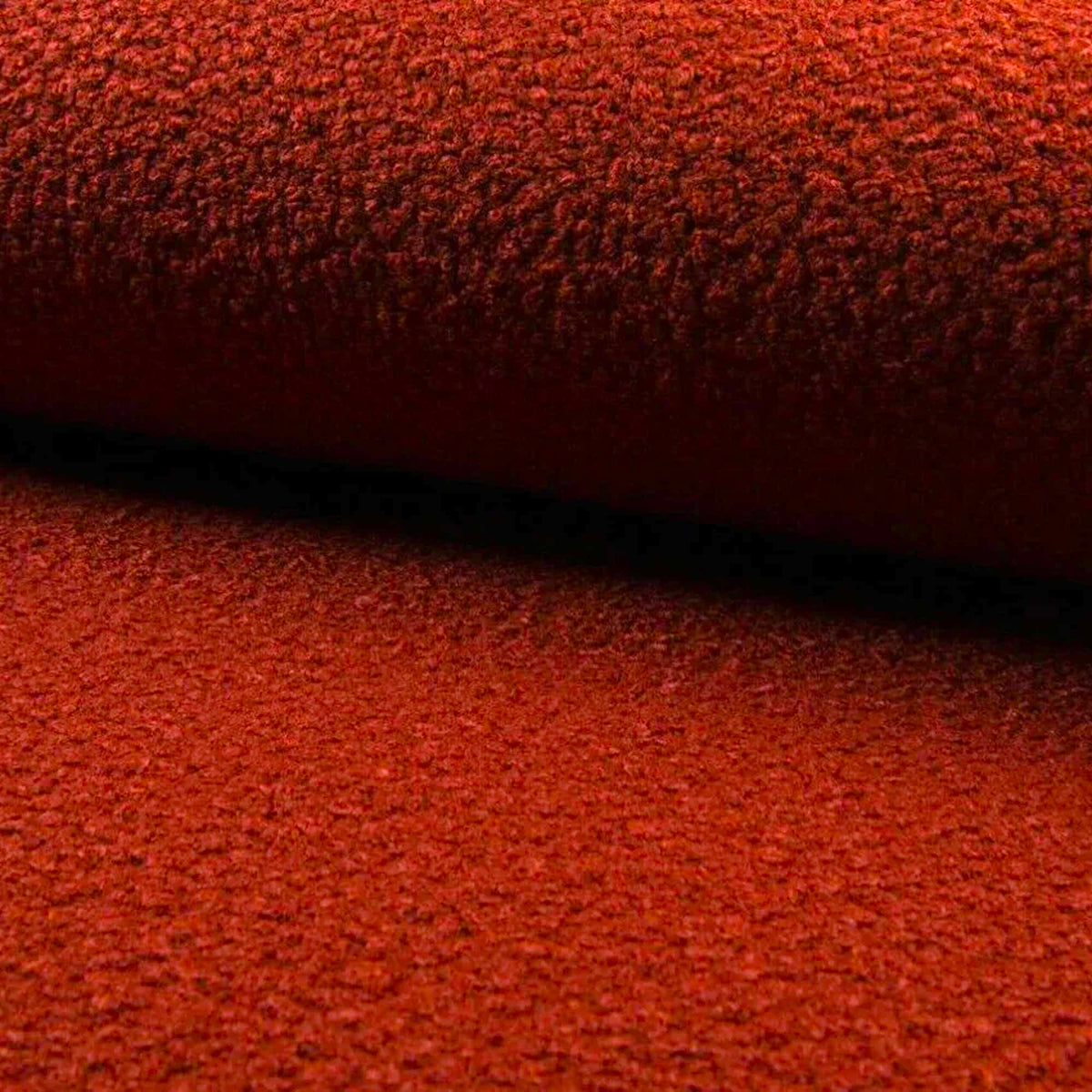 Chunky Boucle Curled Sheep Wool Look - Rust