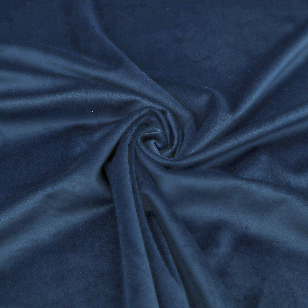 Antalya Plain Velvet Upholstery Plush Furnishing Fabric - Navy