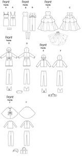 McCall's Doll Clothes Sewing Pattern M6258