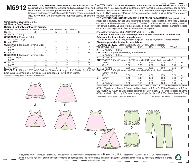 McCall’s Casual Sewing Pattern M6912