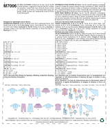 McCall’s Doll Clothes Sewing Pattern M7006