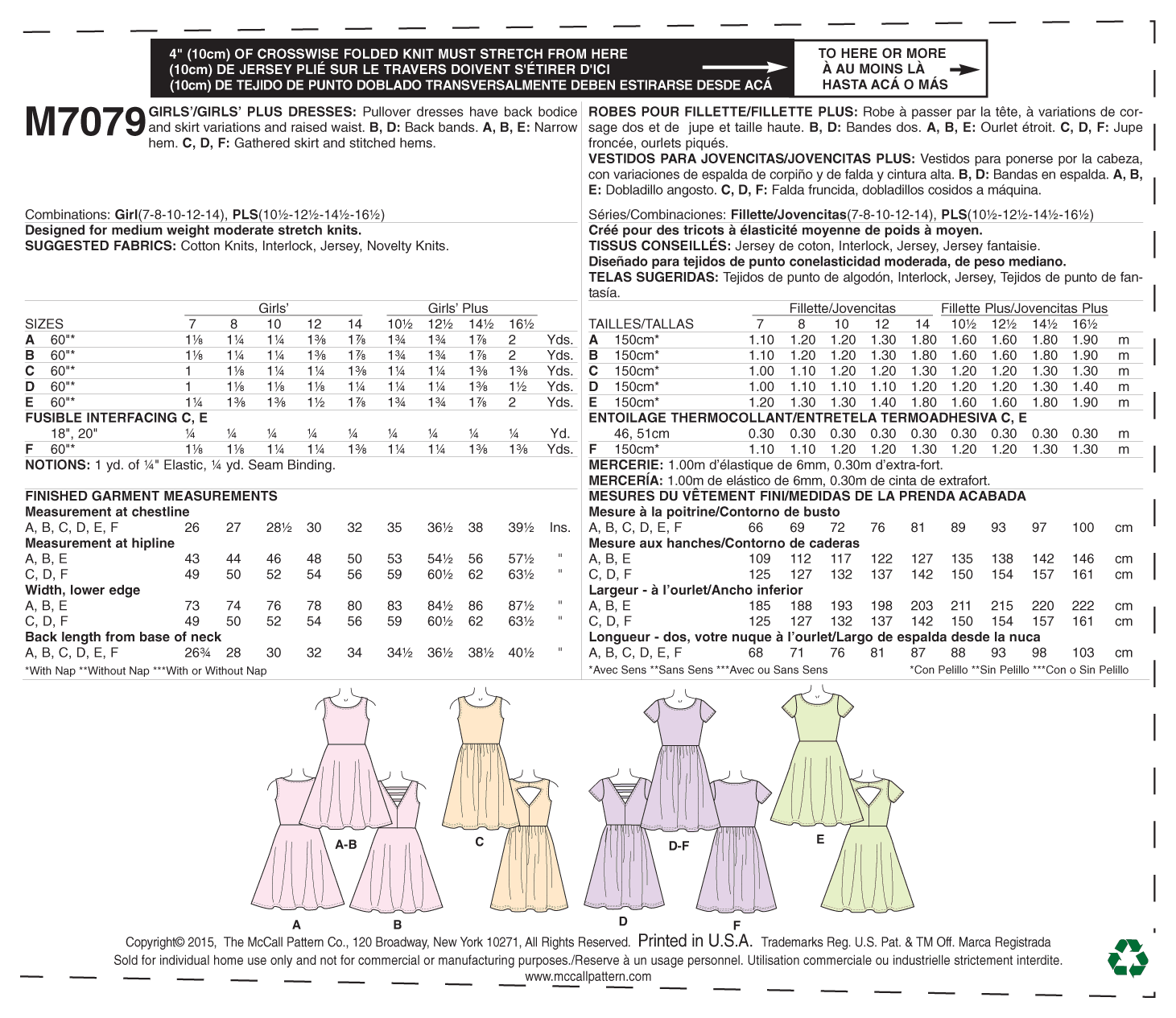 McCall’s Dress Sewing Pattern M7079